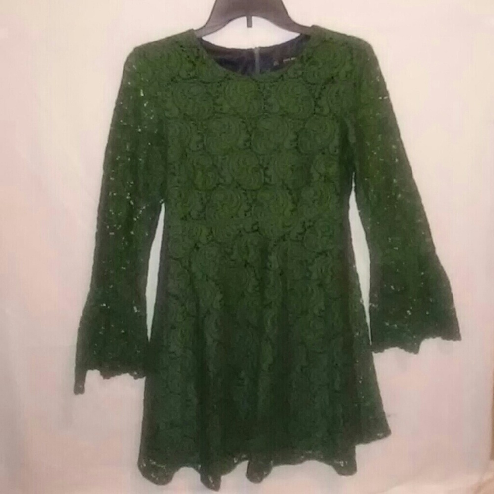 NWT Zara green lace mini dress.